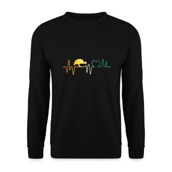Chickens Heartbeat - Unisex Sweatshirt - black - Front - Alina (178cm) & Michal (187cm)