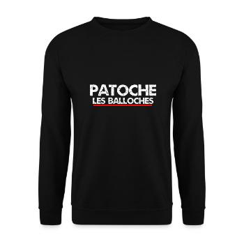 patoche les balloches - Sweat-shirt Unisexe - noir - Devant - Alina (178cm) & Michal (187cm)