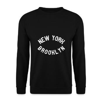 New York Brooklyn - Unisex Sweatshirt - black - Front - Alina (178cm) & Michal (187cm)
