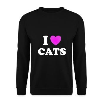 Cat lovers I love cats I love cats - Unisex Sweatshirt - black - Front - Alina (178cm) & Michal (187cm)
