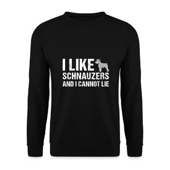 J’aime Schnauzer et je ne peux pas mentir - Sweat-shirt Unisexe - noir - Devant - Alina (178cm) & Michal (187cm)