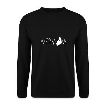 Italien Italiener Herzschlag Vaffanculo - Unisex Pullover - Schwarz - Vorne - Alina (178cm) & Michal (187cm)