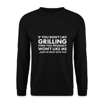 Griller If You Don't Like Grilling - Unisex Pullover - Schwarz - Vorne - Alina (178cm) & Michal (187cm)