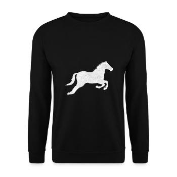 Pferd - Unisex Pullover - Schwarz - Vorne - Alina (178cm) & Michal (187cm)