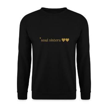 Freunde - soul sisters - Unisex Sweatshirt - black - Front - Alina (178cm) & Michal (187cm)