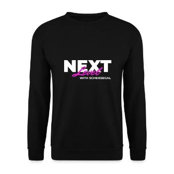 Next Level with SCHEISSEGAL - Unisex Pullover - Schwarz - Vorne - Alina (178cm) & Michal (187cm)