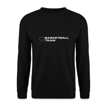 Basketball Team Herz - Unisex Pullover - Schwarz - Vorne - Alina (178cm) & Michal (187cm)