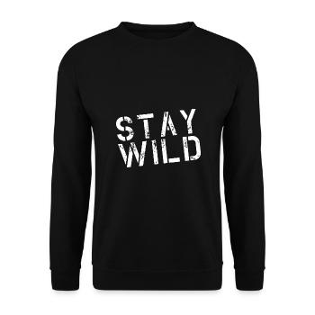 Stay Wild - Unisex Pullover - Schwarz - Vorne - Alina (178cm) & Michal (187cm)