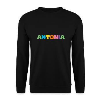 Name - Antonia - Unisex Pullover - Schwarz - Vorne - Alina (178cm) & Michal (187cm)