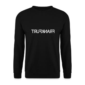 Frankfurt - seitenverkehrt - Unisex Pullover - Schwarz - Vorne - Alina (178cm) & Michal (187cm)