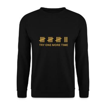 Business, Sport, Try one more time - Unisex Pullover - Schwarz - Vorne - Alina (178cm) & Michal (187cm)