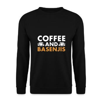 Café Chien Et Basenji - Sweat-shirt Unisexe - noir - Devant - Alina (178cm) & Michal (187cm)