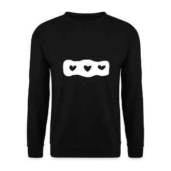 Trois Coeurs Symbole Coeur D’amour - Sweat-shirt Unisexe - noir - Devant - Alina (178cm) & Michal (187cm)