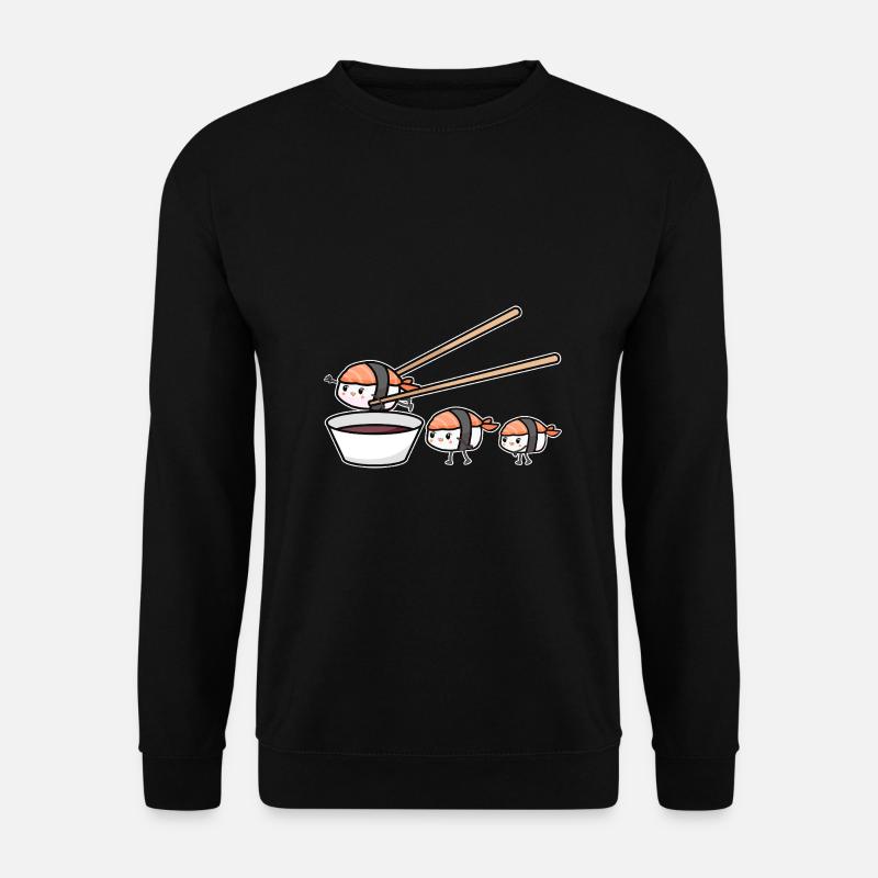 Sushi Lover Happy Flying Sushi - Unisex Pullover - Schwarz