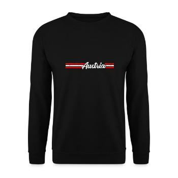 Austria Österreich Flagge - Unisex Pullover - Schwarz - Vorne - Alina (178cm) & Michal (187cm)