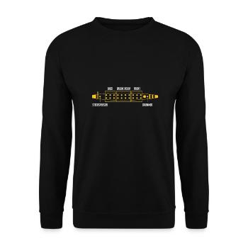 Aufbau eines Drachenboot Paddler Motiv - Unisex Pullover - Schwarz - Vorne - Alina (178cm) & Michal (187cm)