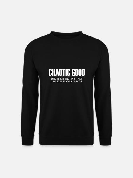 Chaotic good Nerd Rollenspiel Geek Geschenk - Unisex Pullover - Schwarz