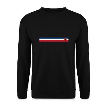 Drapeau français poule - Agriculteur français - Sweat-shirt Unisexe - noir - Devant - Alina (178cm) & Michal (187cm)