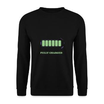 FULL CHARGE - Unisex Pullover - Schwarz - Vorne - Alina (178cm) & Michal (187cm)