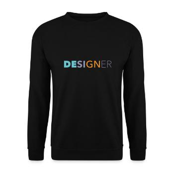 Designer - Unisex Pullover - Schwarz - Vorne - Alina (178cm) & Michal (187cm)