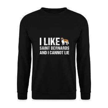 J’aime Saint Bernard et je ne peux pas mentir - Sweat-shirt Unisexe - noir - Devant - Alina (178cm) & Michal (187cm)