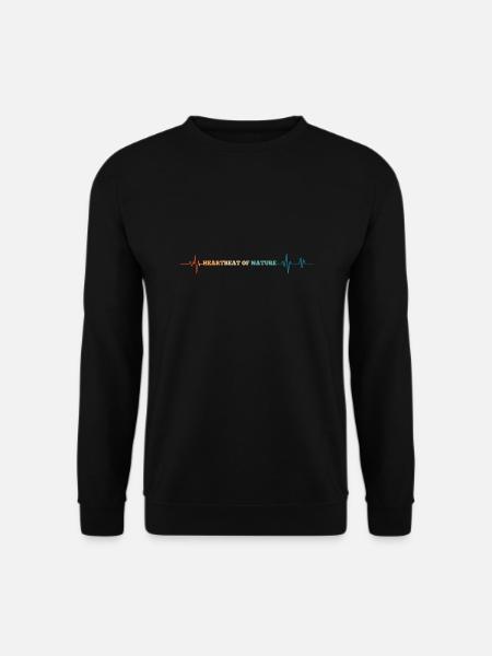 Herzschlag der Natur Retro Herzschlag - Unisex Pullover - Schwarz