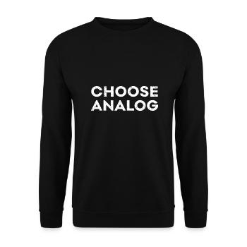 Choose analog Synthesizer Geschenk Musiker - Unisex Pullover - Schwarz - Vorne - Alina (178cm) & Michal (187cm)