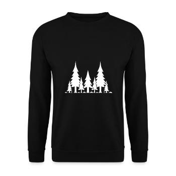 Forest Outline - Unisex Sweatshirt - black - Front - Alina (178cm) & Michal (187cm)