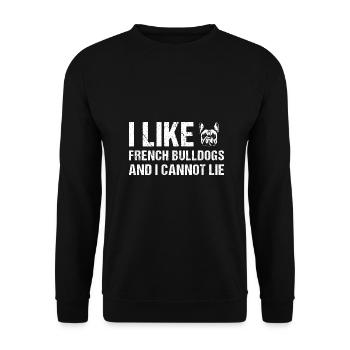J’aime le bouledogue français et je ne peux pas mentir - Sweat-shirt Unisexe - noir - Devant - Alina (178cm) & Michal (187cm)