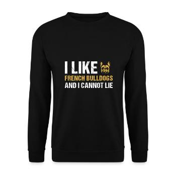 J’aime le bouledogue français et je ne peux pas mentir - Sweat-shirt Unisexe - noir - Devant - Alina (178cm) & Michal (187cm)