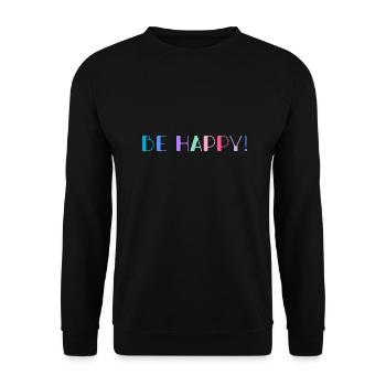 Sei glücklich Regenbogen - Unisex Pullover - Schwarz - Vorne - Alina (178cm) & Michal (187cm)