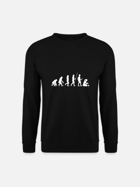 Evolution Stricken Hobby Handarbeit Wolle Geschenk - Unisex Pullover - Schwarz