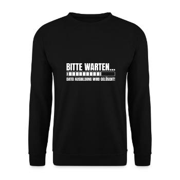 Bitte warten Datei Ausbildung wird gelöscht - Unisex Pullover - Schwarz - Vorne - Alina (178cm) & Michal (187cm)