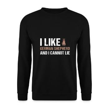 I Like German Shepherd And I Cannot Lie - Unisex Sweatshirt - black - Front - Alina (178cm) & Michal (187cm)