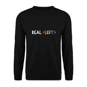 lgbt real lgbt+ human pride - Unisex Pullover - Schwarz - Vorne - Alina (178cm) & Michal (187cm)