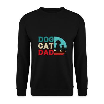 Cat Dog Dad Gift Shirt - Unisex Sweatshirt - black - Front - Alina (178cm) & Michal (187cm)