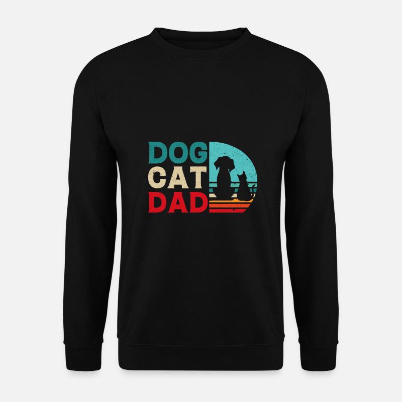 Katze Hund Papa Geschenk Shirt - Unisex Pullover - Schwarz