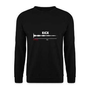 Synthesizer Kick Drum Synth DAW Transient Tail - Unisex Pullover - Schwarz - Vorne - Alina (178cm) & Michal (187cm)