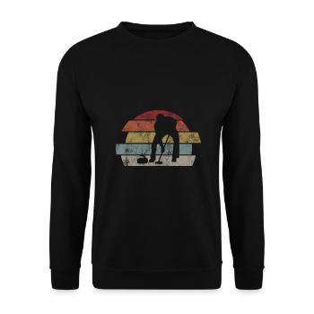 Curling sur glace Curling Retro Cadeau - Sweat-shirt Unisexe - noir - Devant - Alina (178cm) & Michal (187cm)