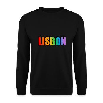 Lisbon Gay Rainbow LGBT Pride - Unisex Sweatshirt - black - Front - Alina (178cm) & Michal (187cm)