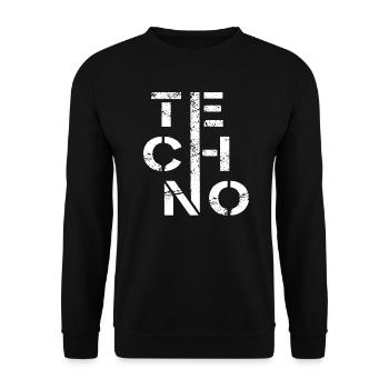 Minimal Techno - Unisex Pullover - Schwarz - Vorne - Alina (178cm) & Michal (187cm)