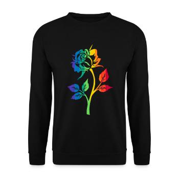 RAINBOW ROSE - Unisex Sweatshirt - black - Front - Alina (178cm) & Michal (187cm)