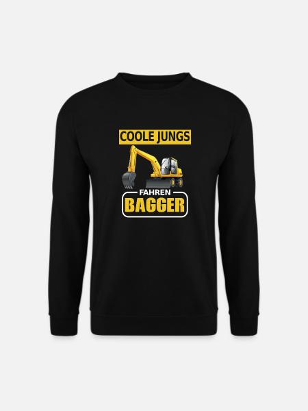 Bagger Baustelle Baggern Baggerfahrer Jungs - Unisex Pullover - Schwarz