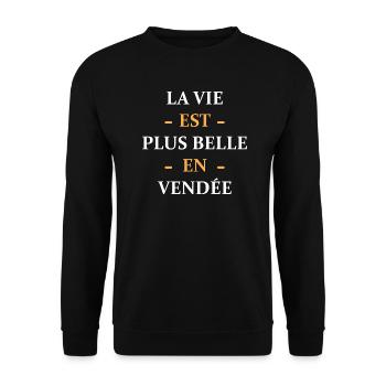 La vie est plus belle en Vendée - Sweat-shirt Unisexe - noir - Devant - Alina (178cm) & Michal (187cm)