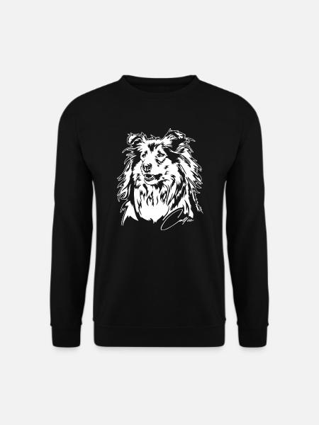 Collie Langhaar Hundeportrait Hunde Hund Wilsigns - Unisex Pullover - Schwarz