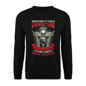 Moto moto drôle - Sweat-shirt Unisexe - noir - Devant - Alina (178cm) & Michal (187cm)