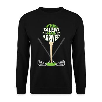 Das Talent ist da - Unisex Pullover - Schwarz - Vorne - Alina (178cm) & Michal (187cm)