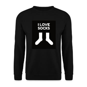 J’adore les chaussettes - Sweat-shirt Unisexe - noir - Devant - Alina (178cm) & Michal (187cm)