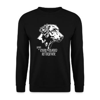 Aimé par un chien Retriever à poil bouclé Wilsigns - Sweat-shirt Unisexe - noir - Devant - Alina (178cm) & Michal (187cm)