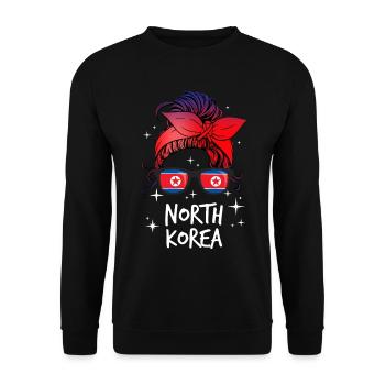 Nordkorea - Unisex Pullover - Schwarz - Vorne - Alina (178cm) & Michal (187cm)